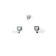 Vip Time Cut off taps wall mounted PAIR - Brass Levers with a Matte White Finish DEVON&DEVON - 1