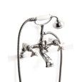 White Rose Bath and Shower Mixer   per montaggio bordovasca with hose and handset - Chrome DEVON&DEVON - 1