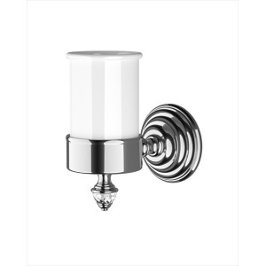 Diamond Toothbrush Holder with Ceramic Cup L7,5xH14,8xD13 with Finish Polished Nickel DEVON&DEVON - 1