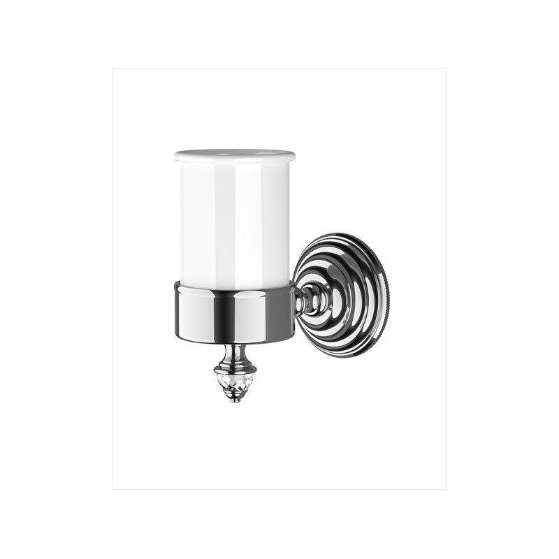 Diamond Zahnbürstenhalter mit Keramikglas L7,5xH14,8xD13 mit Finitur Poliernickel DEVON&DEVON - 1
