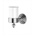 Diamond Toothbrush Holder with Ceramic Cup L7,5xH14,8xD13 with Finish Polished Nickel DEVON&DEVON - 1