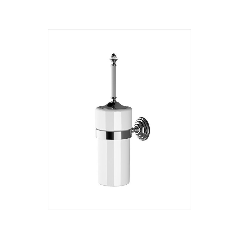 Diamond Toilet Brush Holder L11,5xH40,5xD17,3 with Finish Polished Nickel DEVON&DEVON - 1