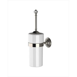 Gemstone Porte Balayette pour Toilettes L11,5xH40,5xD17,3 avec Finitions Nickel Poli DEVON&DEVON - 1