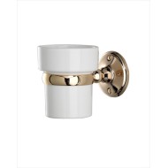 Old Navy Toothbrush holder with ceramic cup L7,6xH8,7xD11,5 with Light Gold finish DEVON&DEVON - 1