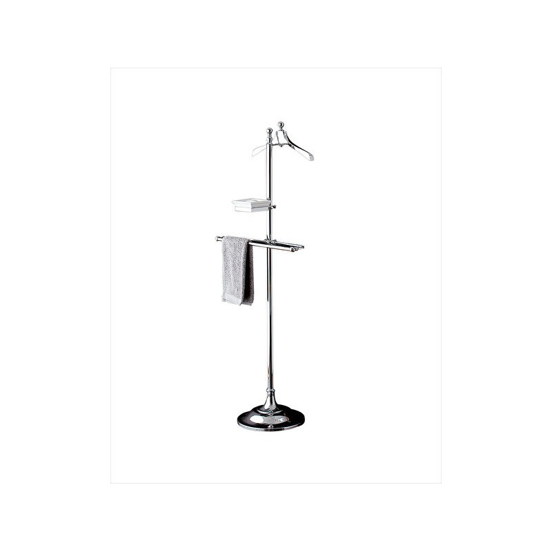 Single porte Serviettes avec Porte Objects en Ceramique sur Pied L60xH162,5xD33,1 avec Finitions Chrome DEVON&DEVON - 1