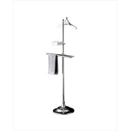 Single porte Serviettes avec Porte Objects en Ceramique sur Pied L60xH162,5xD33,1 avec Finitions Chrome DEVON&DEVON - 1