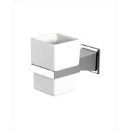 Time Zahnbürstenhalter mit Keramikglas L7,5xH11xD15 mit Finitur Chrom DEVON&DEVON - 1