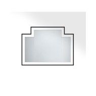 Frame Mirrors Small Vogue 1 Black glossy lacquered mirror L104xH77xD2 with Pure White internal frame DEVON&DEVON - 1
