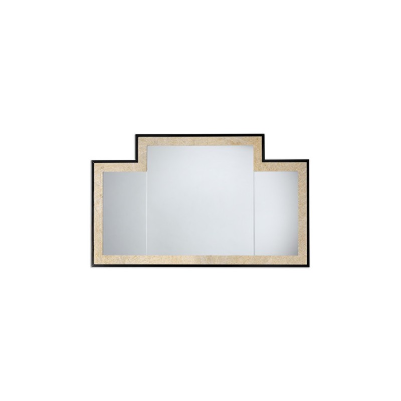 Frame Mirrors Vogue 2 Specchio laccatura lucida nera L130xH77xD2 con cornice interna in "antiqued aluminium leaf" DEVON&DEVON - 