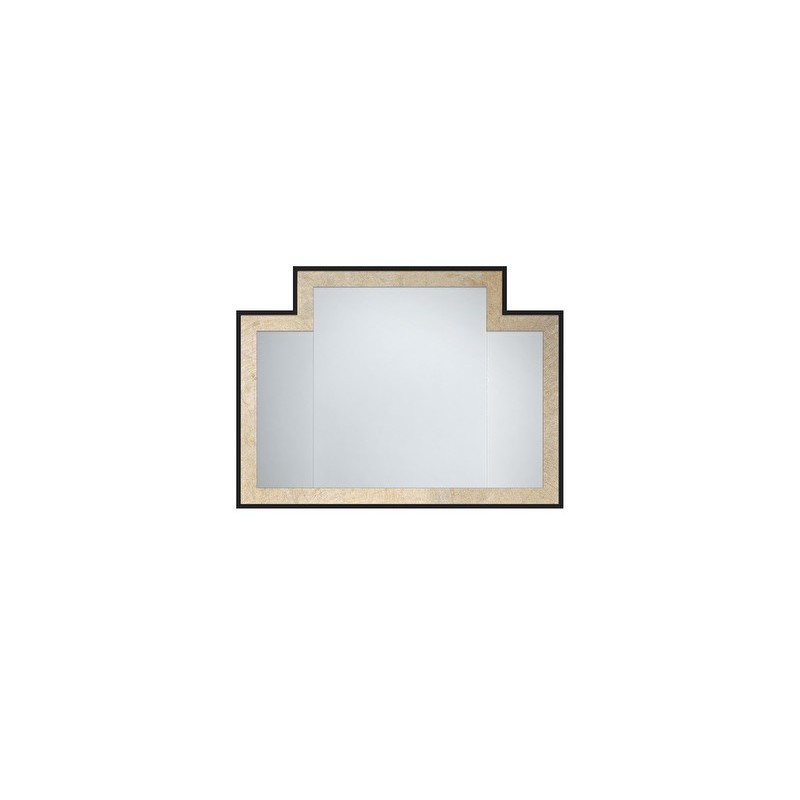 Frame Mirrors Small Vogue 2 Black glossy lacquered mirror L104xH77xD2 with internal frame in "antiqued aluminum leaf" DEVON&DEVO