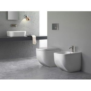 NEXT OPEN BIDET FILO MURO SENZA FORI LATERALI MONOFORO PURE FIX 360x560 Hatria 