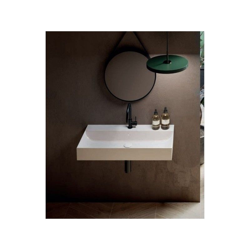 BAHIA 13  Lavabo  80X46,5  Monoforo con troppo pieno Bianco    HATRIA