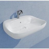 Aufsatz- / wandhängendes WASCHBECKEN 60 FLUO WHITE mit Armaturenbank - Ceramica Flaminia