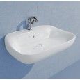 Aufsatz- / wandhängendes WASCHBECKEN 60 FLUO WHITE mit Armaturenbank - Ceramica Flaminia