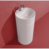 LAVABO A COLONNA  MONOTWIN SLIM  BIANCO  A PARETE  MONOFORO  Ceramica Flaminia 