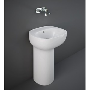 Lavabo sur pied ILLUSION 54 CM Blanc   AVEC COUVERCLE GASPILLAGE  Rak Ceramics