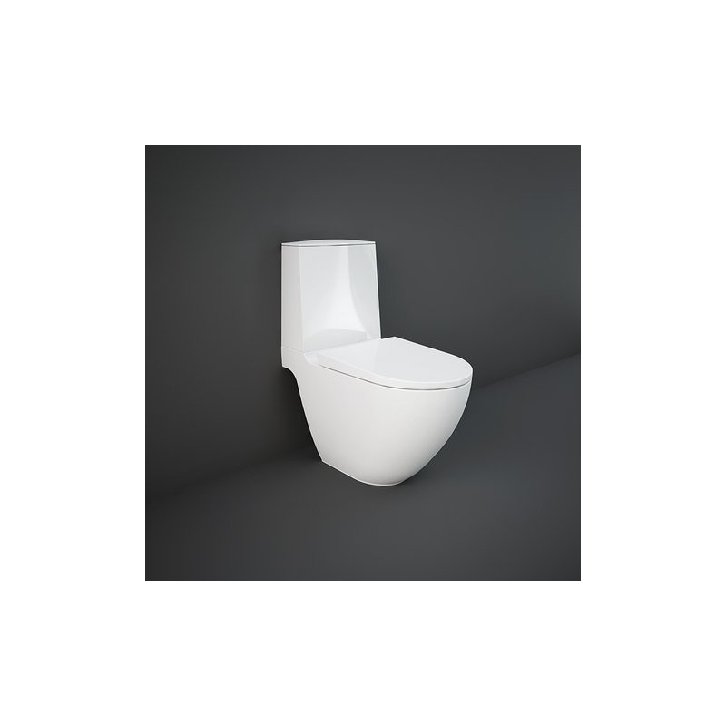 MONOBLOC WC Adossé au mur FIXATIONS CACHÉES SANS BORD 64x38x42cm + CISTERN Rak Ceramics
