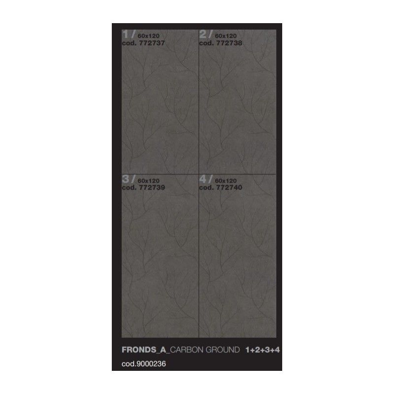 EARTHTECH/ DECORS COMFORT   FRONDS A2 CARBON GROUND   6MM 60X120  AJUSTEE  - Floor Gres 772738 FLORIM ARCHITECTURAL DESIGN - 1