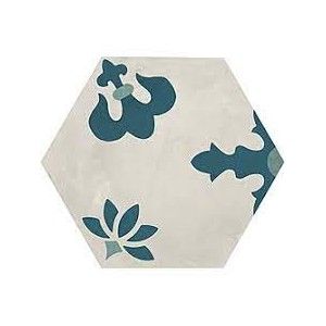 TERRA.ART GIGLIO OCEANO/CIELO Hexagone  25x21,6 -Marca Corona  I410 CERAMICHE MARCA CORONA  - 1