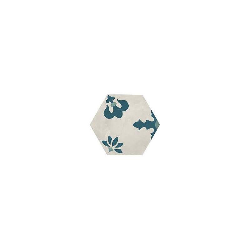 TERRA.ART GIGLIO OCEANO/CIELO Hexagon  25x21,6 -Marca Corona  I410 CERAMICHE MARCA CORONA  - 1