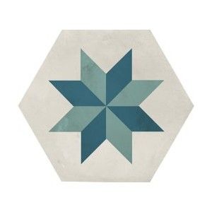 TERRA.ART STELLA OCEANO/CIELO Hexagone  25x21,6 -Marca Corona  I414 CERAMICHE MARCA CORONA  - 1