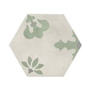 TERRA.ART GIGLIO SABBIA/MENTA Hexagone  25x21,6 -Marca Corona  I417 CERAMICHE MARCA CORONA  - 1