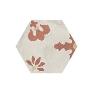 TERRA.ART GIGLIO TRAMONTO/CREMA Hexagone  25x21,6 -Marca Corona  I424 CERAMICHE MARCA CORONA  - 1