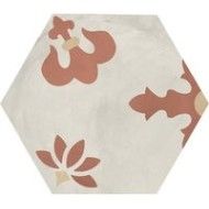 TERRA.ART GIGLIO TRAMONTO/CREMA Hexagon  25x21,6 -Marca Corona  I424 CERAMICHE MARCA CORONA  - 1