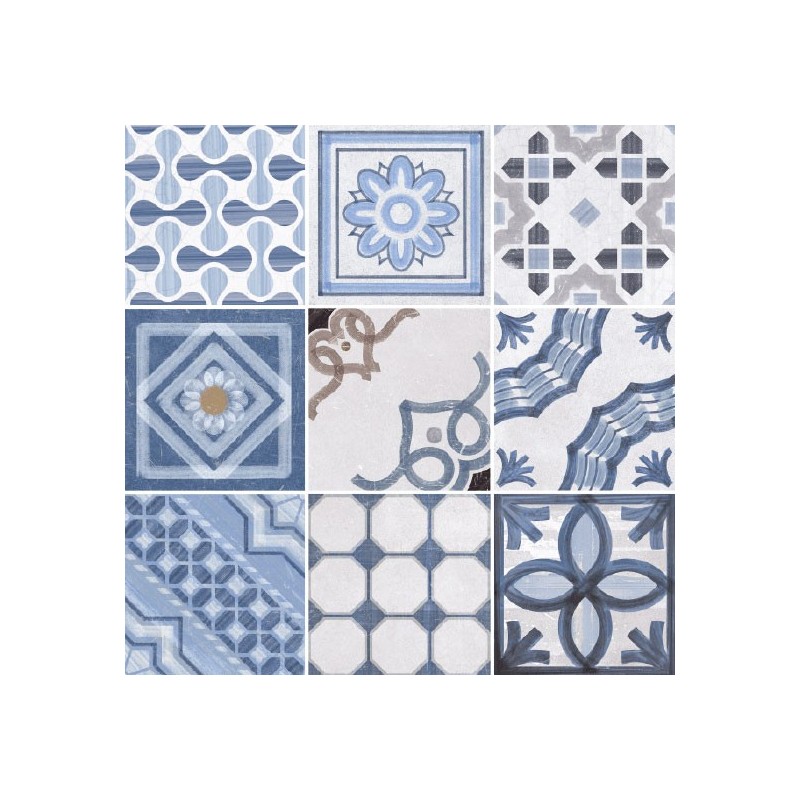 CEMENTINE SHINY  MIX BLUE20X20 LUCIDATO FIORANESE CERAMICHE - 1