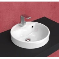 TWIN SET 42 WHITE SINGLE HOLE BUILT-IN WASHBASIN - Ceramica Flaminia