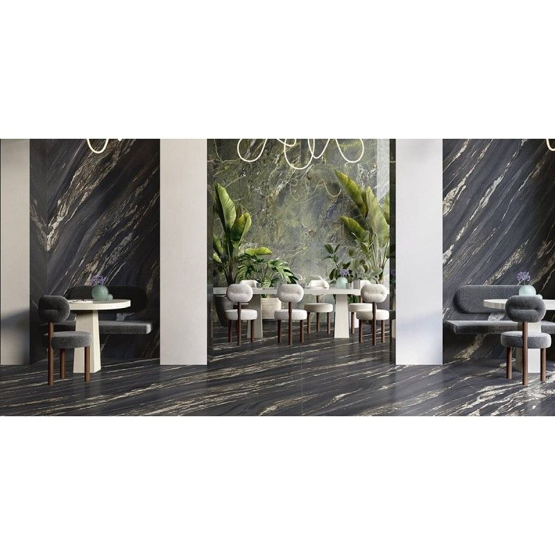 MAXIMUM MARMI Nero Damascato   lucidato Rettificato 75X37,5 - GRANITI FIANDRE MML147673 GRANITI FIANDRE - 1
