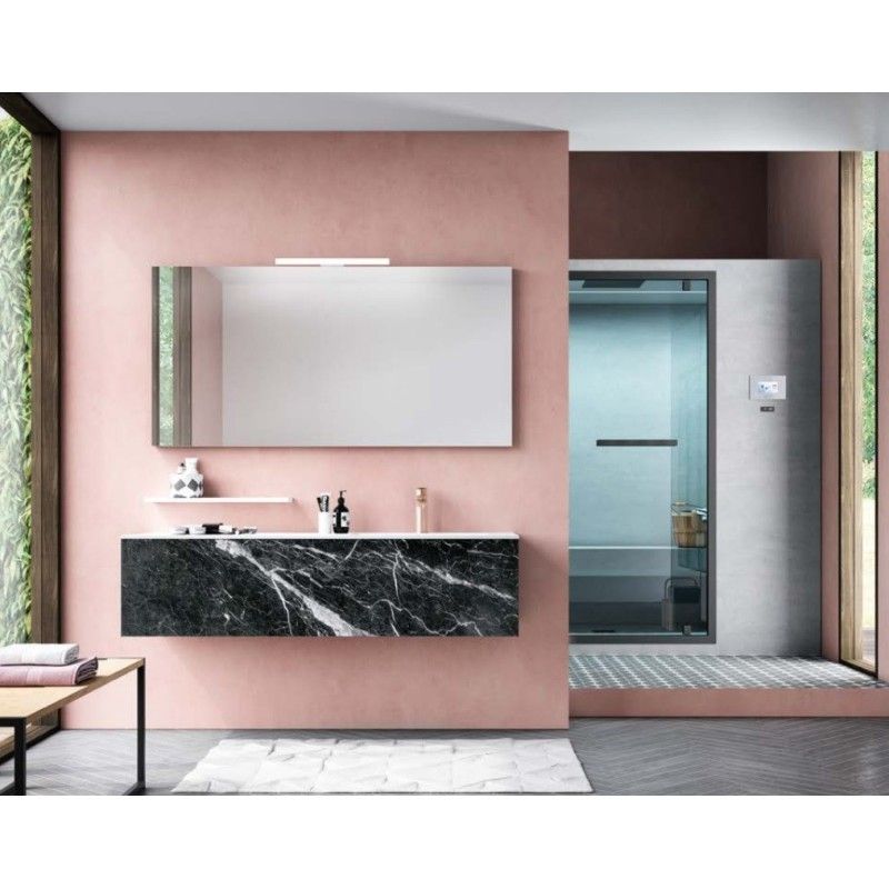 Eclipse Bathroom cabinet H200xL141,4xP50 cm Composition ECL 01 - Hafro - Geromin