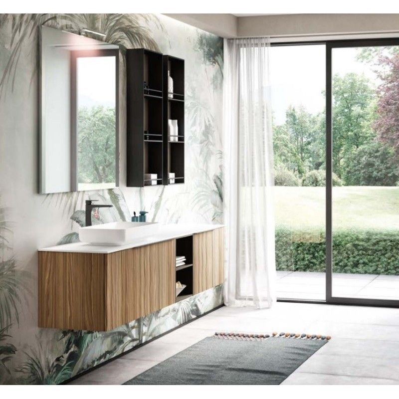 Elite Badezimmerschrank H200xB210,6xP50 cm Zusammensetzung ELI 01 - Hafro - Geromin