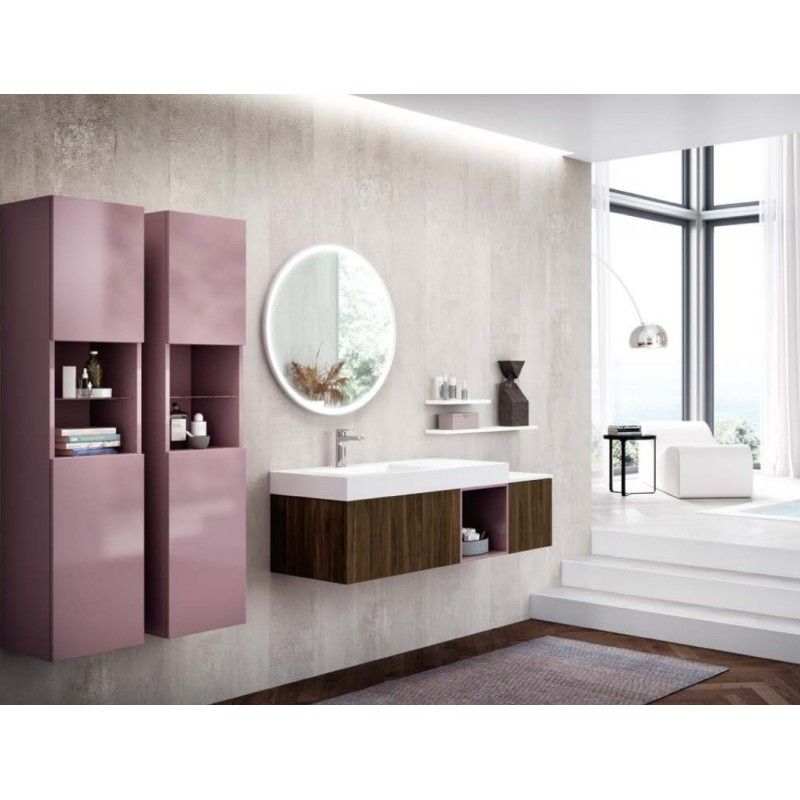 Elite Badezimmerschrank H200xB210,6xP50 cm Zusammensetzung ELI 04 - Hafro - Geromin