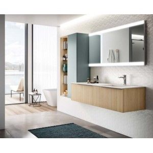 Meuble salle de bain Elite H200xL210,3xP50 cm Composition ELI 05 - Hafro - Geromin