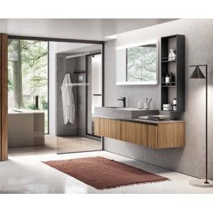 Meuble salle de bain Elite H200xL180,6xP50 cm Composition ELI 08 - Hafro - Geromin