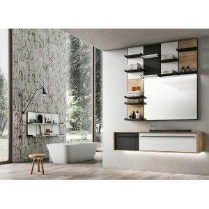 Suite mobile de salle de bains H200xL154,2xP52,5 cm Composition SUI 05 - Hafro - Geromin