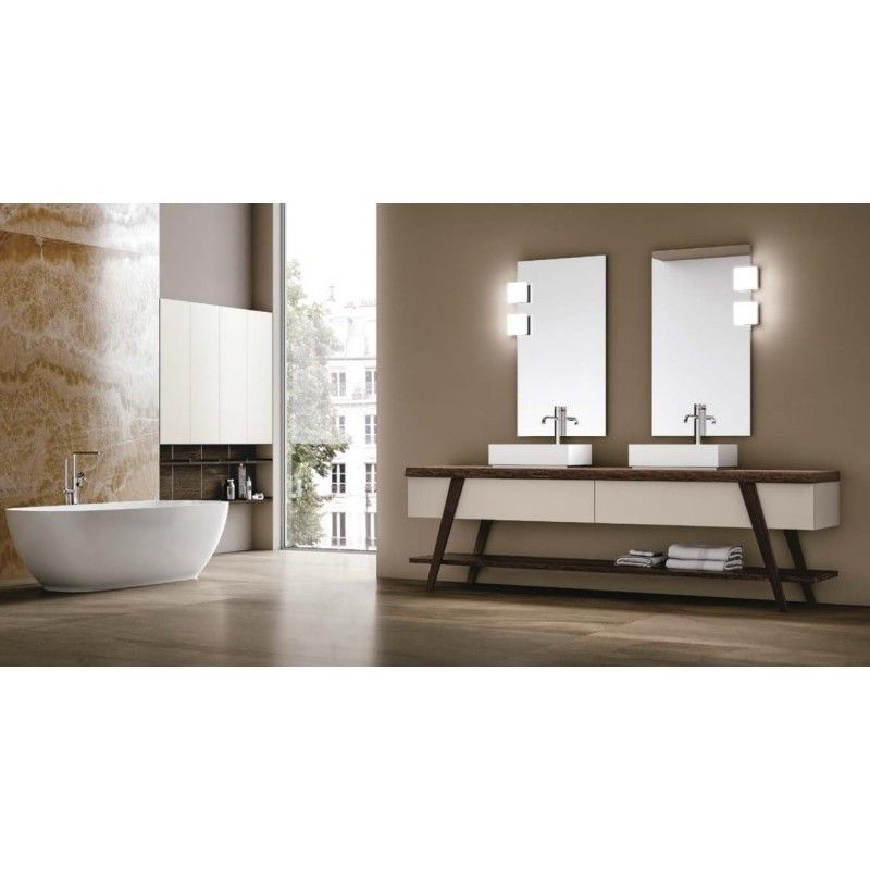 Fratino Badezimmerschrank H200xL251xP56 cm Zusammensetzung FRA 02 - Hafro - Geromin