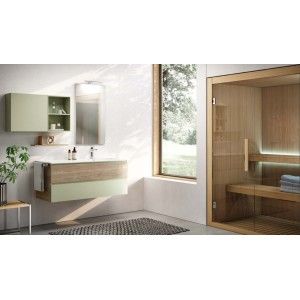 Badschrank ändern H200xB155,3xP50,5 cm Zusammensetzung CHA 01 - Hafro - Geromin