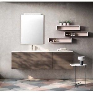 Badschrank ändern H200xB250,6xP50,5 cm Zusammensetzung CHA 02 - Hafro - Geromin