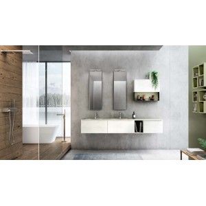 Badschrank ändern H200xB215,6xP50,5 cm Zusammensetzung CHA 06 - Hafro - Geromin