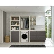 Wäscheschrank - Store - H200xL268,3xP65 cm Zusammensetzung STO 07 - Hafro - Geromin