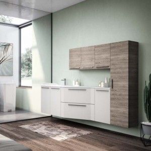 Wäscheschrank - Store Excellent - H200xL210,3xP65 cm Zusammensetzung STX 02 - Hafro - Geromin