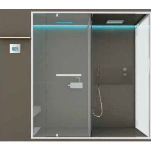 ETHOS Hammam with Integrated Shower + Shower Space 242x150xH.215 Corner - Hafro - Geromin
