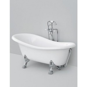 ARTCERAM HERMITAGE WEISS FREISTEHENDE BADEWANNE 170 x 80 h 72 CHROMFÜSSE
