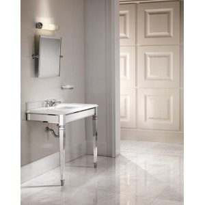 Claridge Waschtisch  mit Marmorplatte weißes sivec und Metallgestell Chrom  L92xH94xD51 DEVON&DEVON - 1