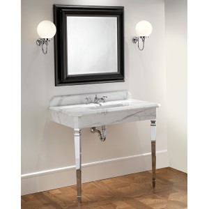 Epoque Waschtisch  mit Marmorplatte Calacatta Borghini und Metallgestell Chrom L103,5xH96,5xD59,7 DEVON&DEVON - 1