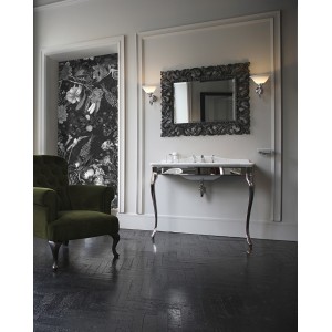 Jacqueline Waschtisch  mit Marmorplatte carraraweiß und Metallgestell Chrom L108xH93,5xD58,2 DEVON&DEVON - 1