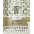 Console Melody Junior avec plateau en céramique blanche, étagère en verre et pieds en métal chromé L86,5xH96xP57,5 DEVON&DEVON -
