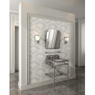 Lavabo Sound con piano in marmo Grigio Grafite, ripiano-griglia portaoggetti con gambe cromate L60xH95xP61,5 DEVON&DEVON - 1